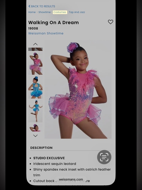 Weissman Other - Weissman Pink Sequin Tutu Dance Costume with Feather Trim-Brand New